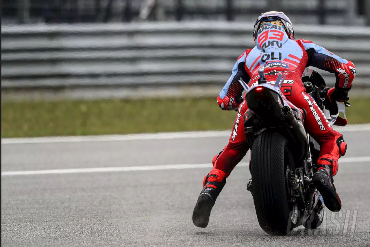 Marc Marquez fastest in wet Thai MotoGP warm-up