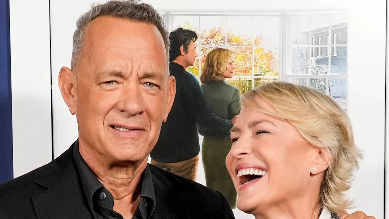 Tom Hanks, 68, and Robin Wright, 58, reunite at premiere of their new film Here