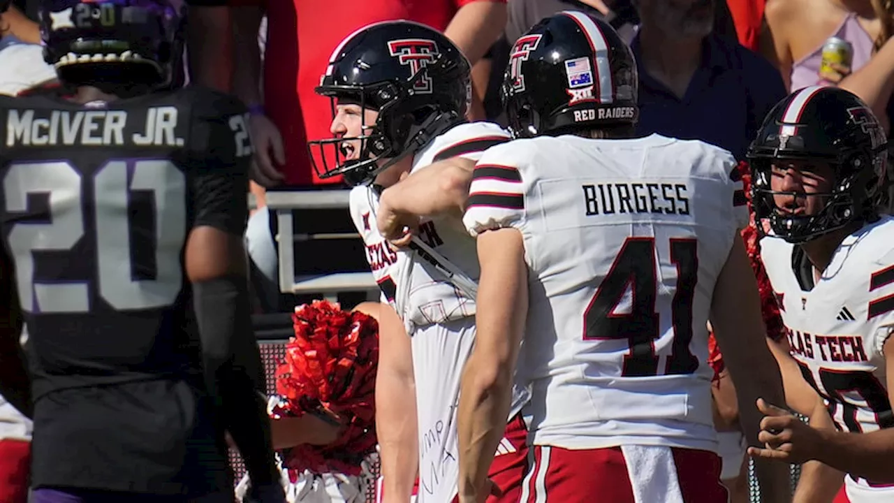 Texas Tech's Reese Burkhardt flashes Donald Trump message