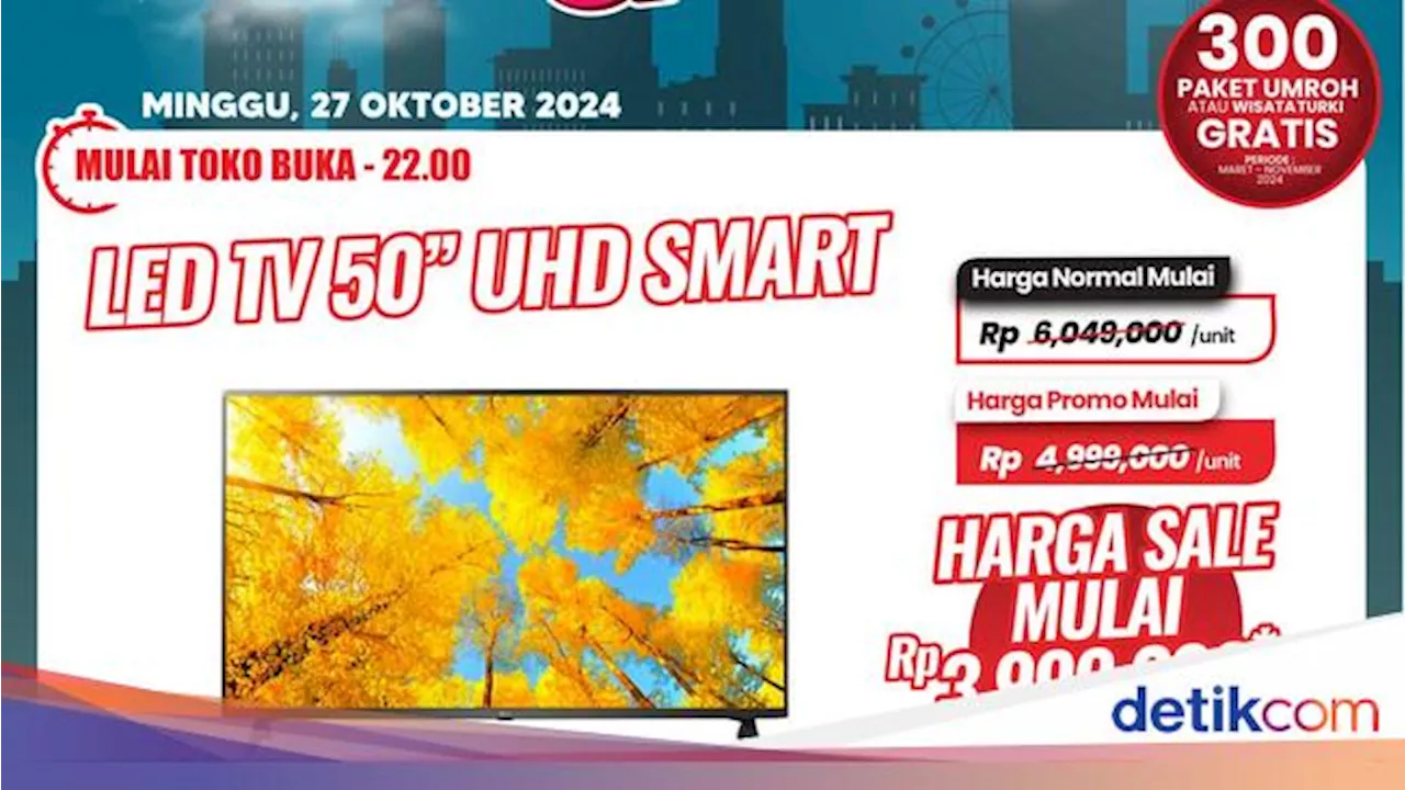 Beli TV 50 Inch Bisa Lebih Murah hingga Rp 2 Jutaan di Transmart Full Day Sale