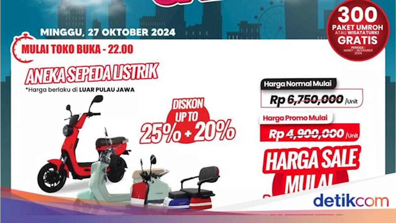 Di Transmart Full Day Sale, Beli Sepeda Listrik Bisa Dapat Diskon Rp 2,7 Juta