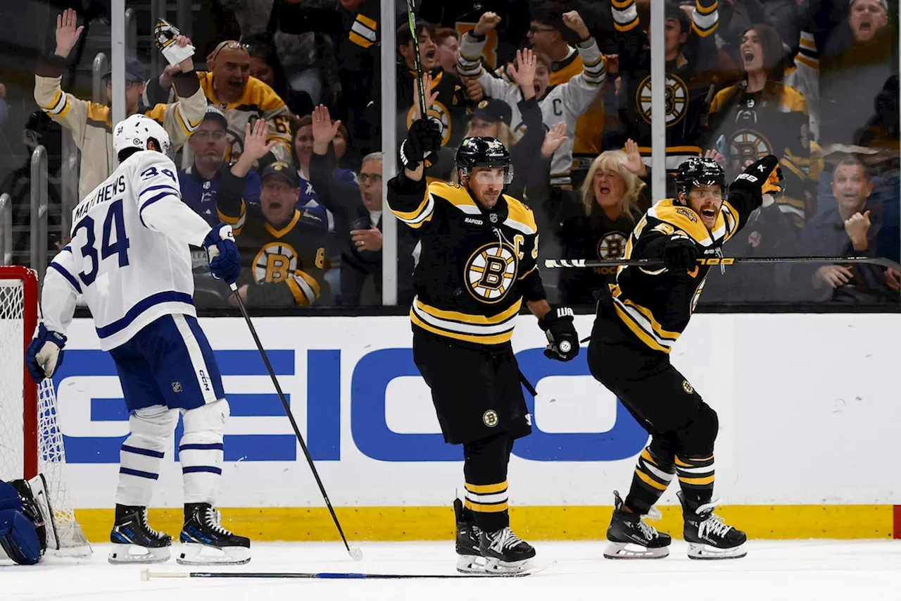 Brad Marchand scores in overtime as Boston Bruins beat Toronto Maple Leafs 4-3