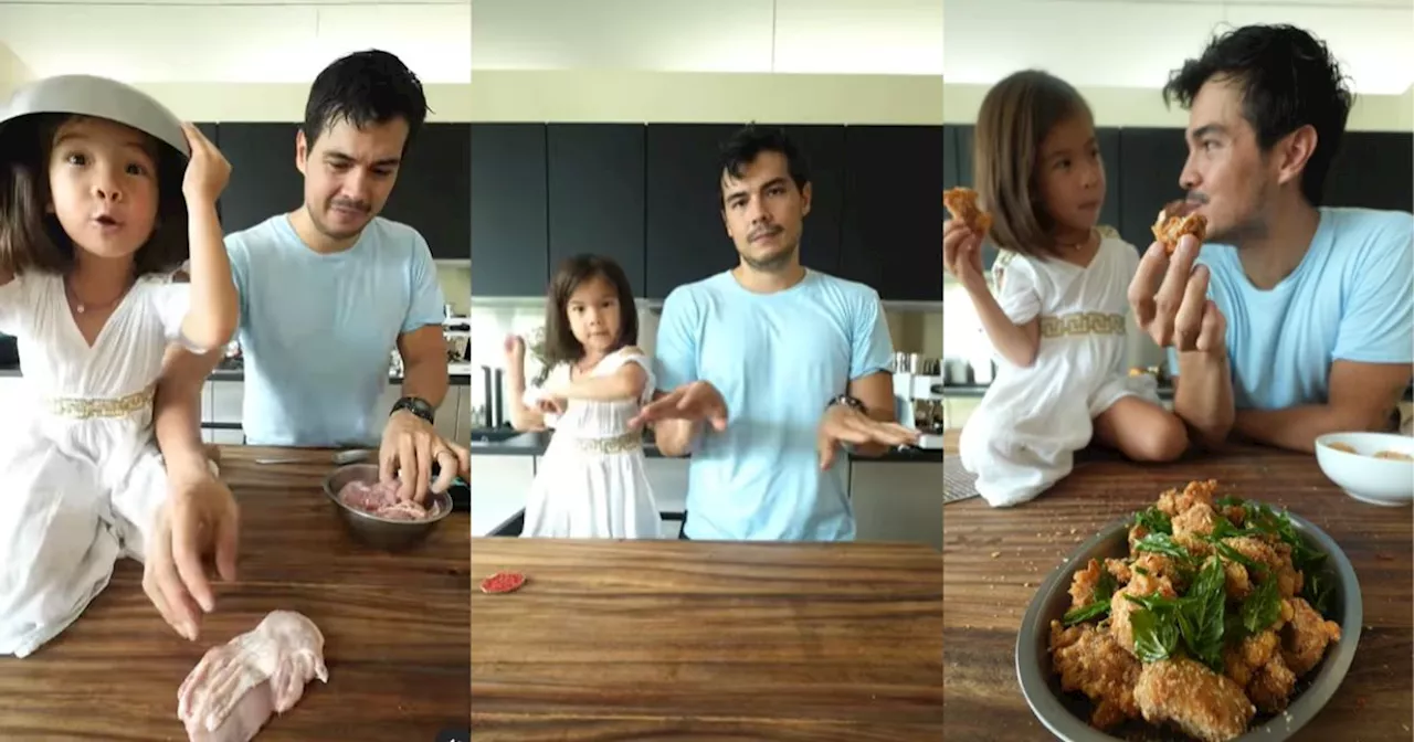 Anne Curtis's daughter Dahlia joins dad Erwan Heussaff's cooking video while dancing to 'APT.'