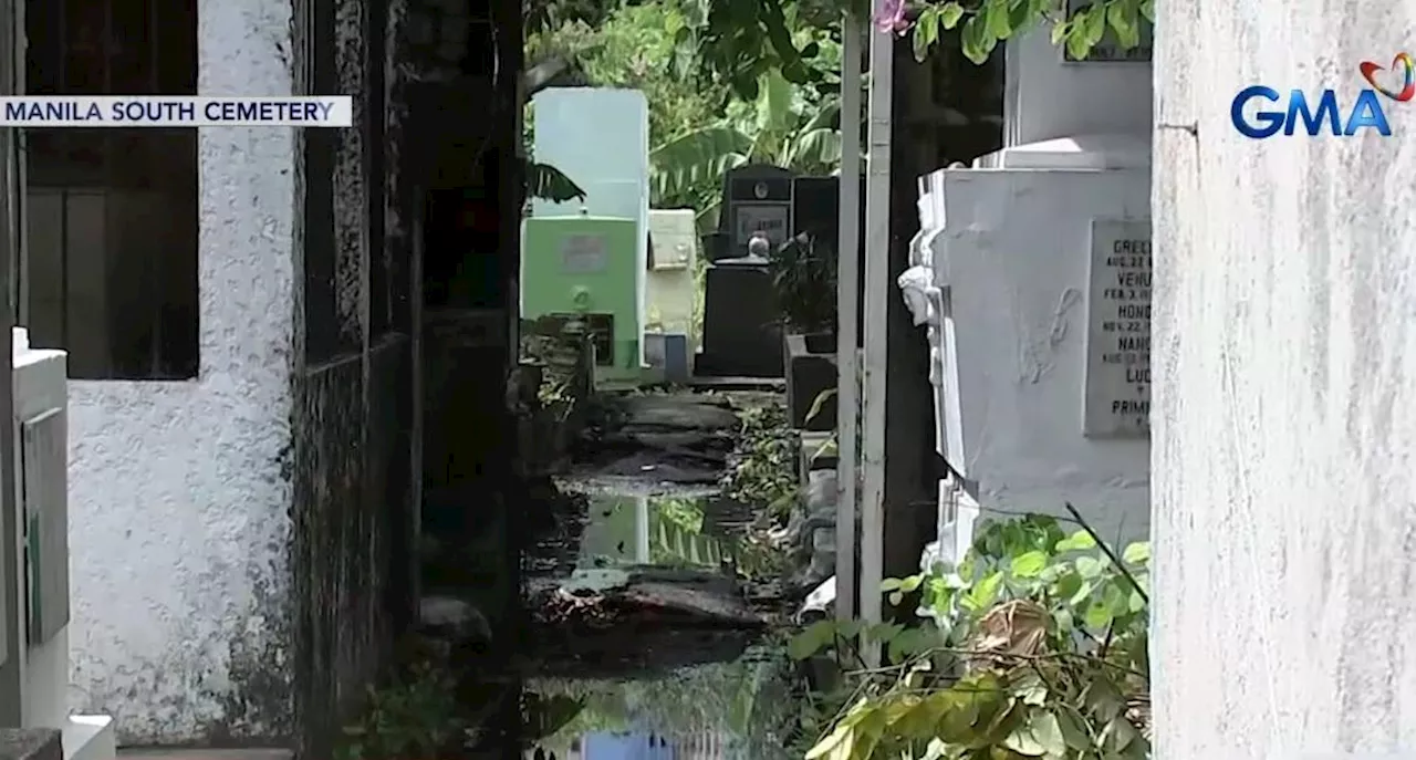 Some flooded areas in Manila South Cemetery days before Undas