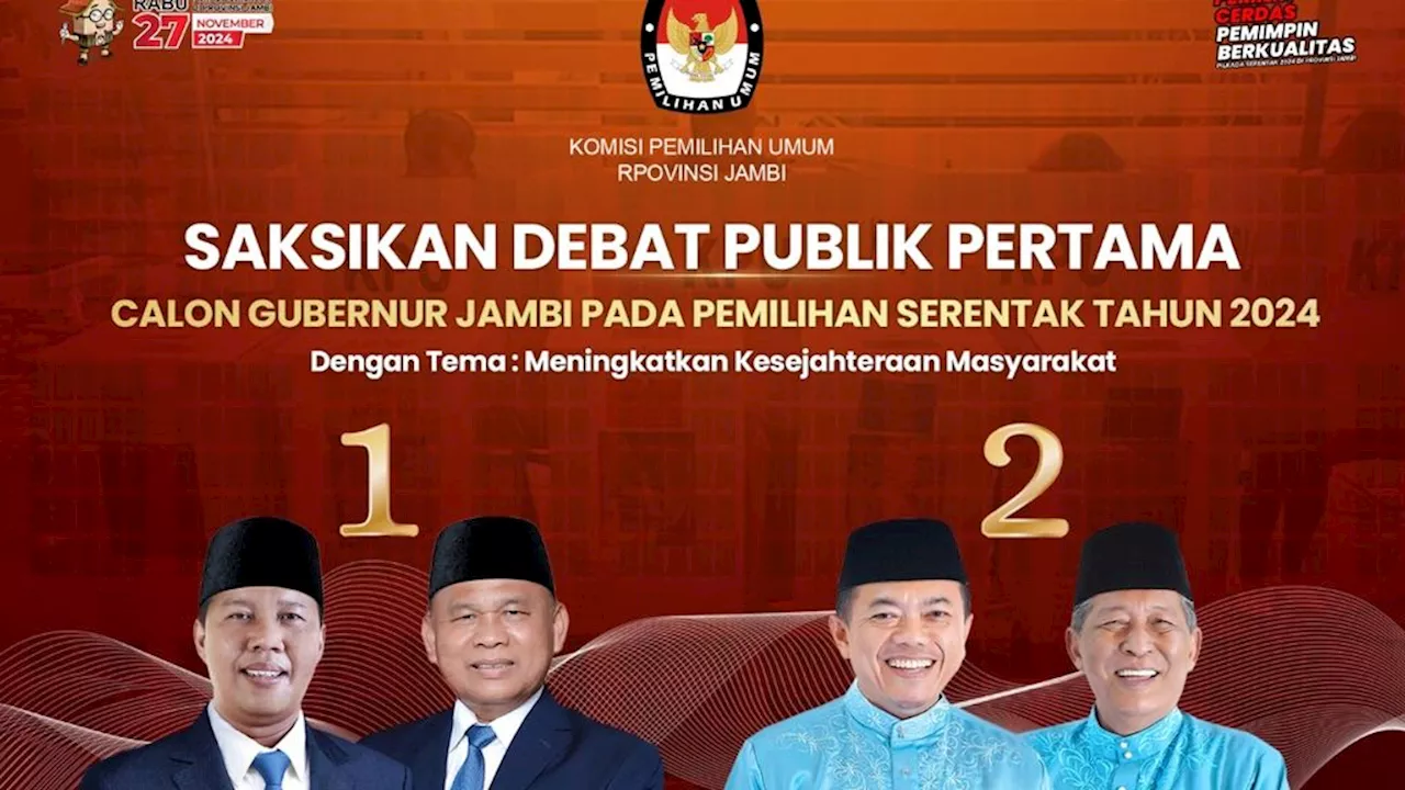 Malam Ini, Debat Publik Perdana Calon Gubernur Jambi