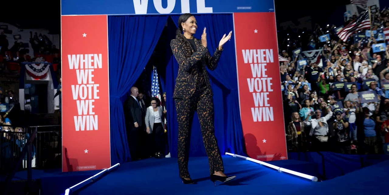 Michelle Obama Delivers a Fierce Speech at a Kamala Harris Rally in a Leopard Print Suit