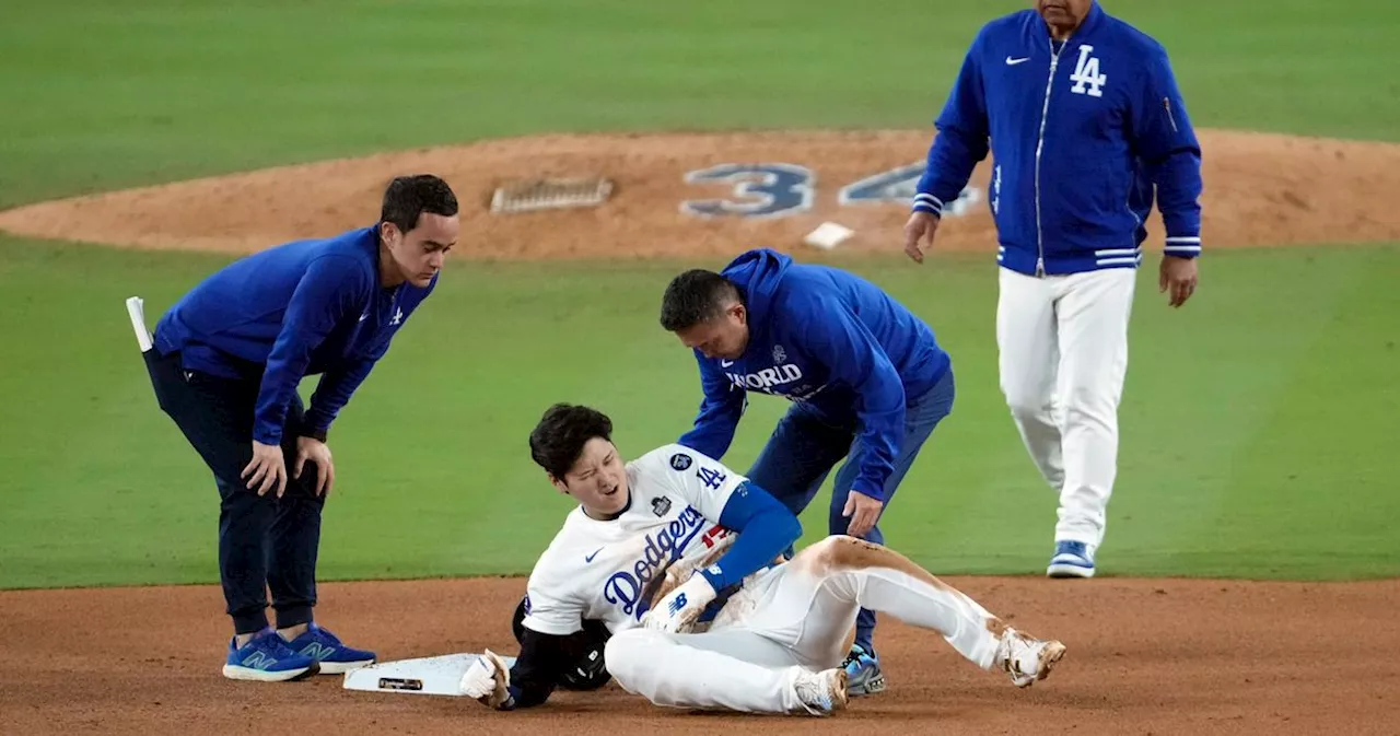 Shohei Ohtani Injures Left Arm Sliding Into Second During World Series Game 2, Severity Uncertain