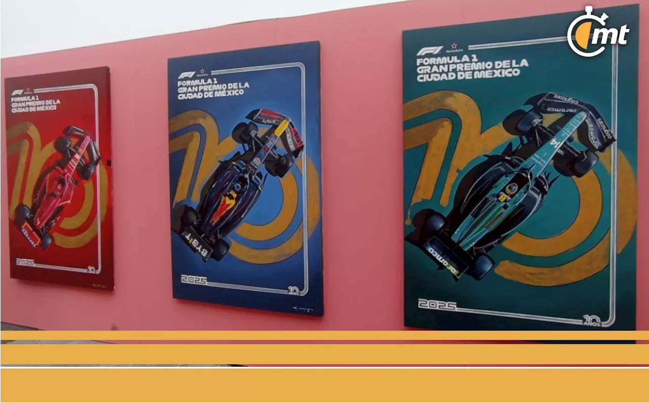 Revelan-posters del GP-de México 2025; conmemoran los 10-años del regreso-de-F1