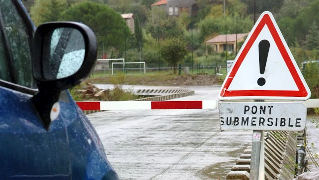 Vigilance jaune dans le Gard : fermeture de trois routes pour inondation et de vingt ponts submersibles