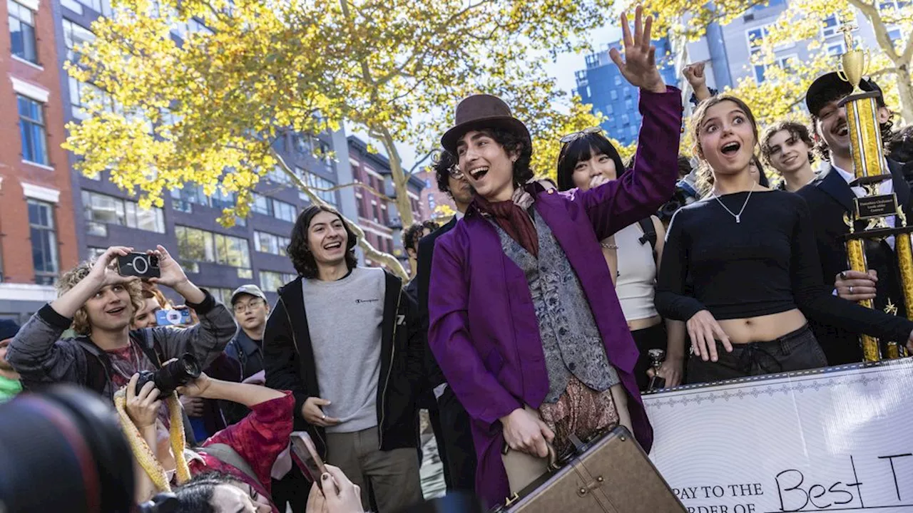 Surprise! Timothée Chalamet crashes look-alike contest in Washington Square Park