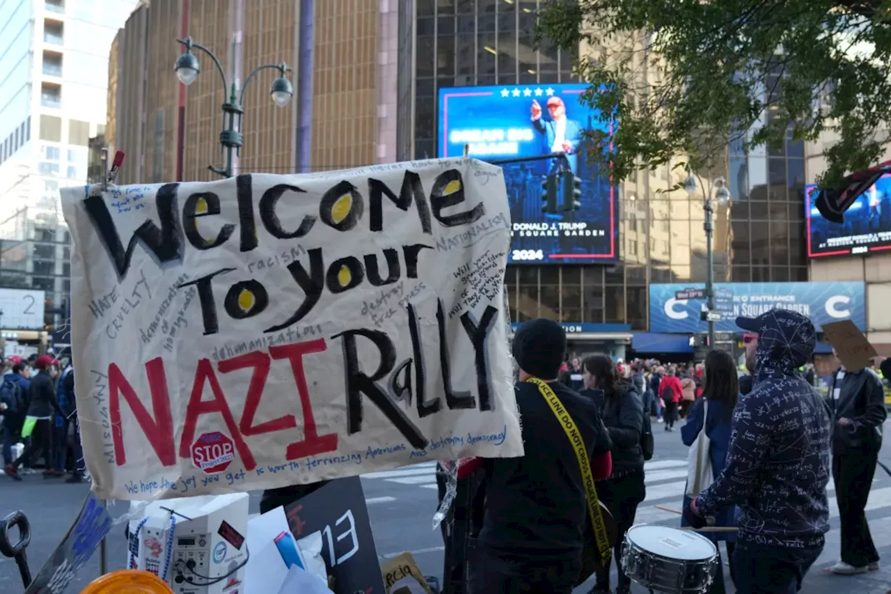 Anti-Trump protesters get into tense standoff outside Penn Station