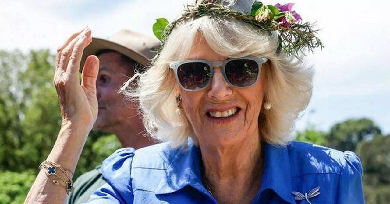 Queen Camilla's interesting reason for wearing blue and white on royal tour