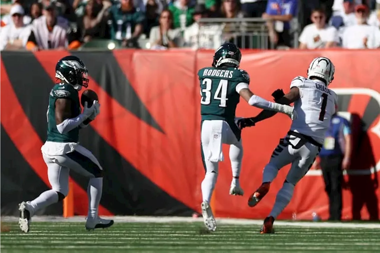 Eagles secondary clamps down on Ja’Marr Chase and comes up with a big interception