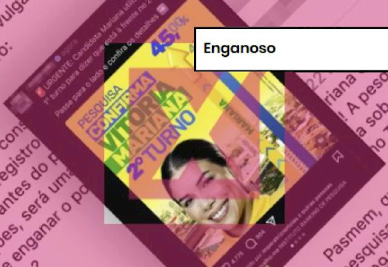 ENGANOSO: Post engana ao dizer que candidata de cidade no MA publicou pesquisa eleitoral falsa