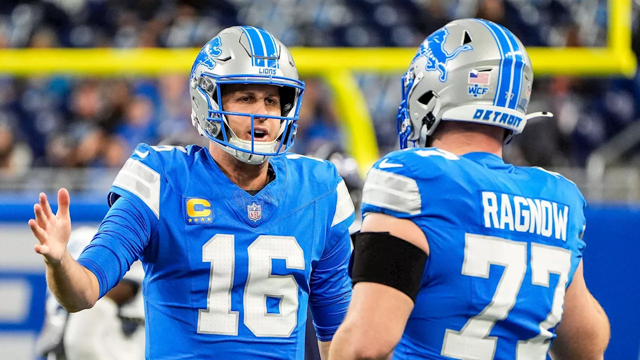 Jared Goff Fires Three TD Passes, Lions Score 52 Points vs. Titans