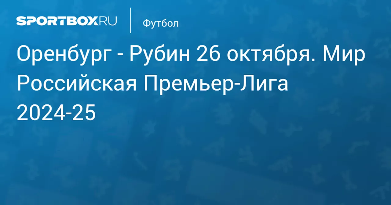  Рубин 27 октября. Мир Российская Премьер-Лига 2024-25. Протокол матча