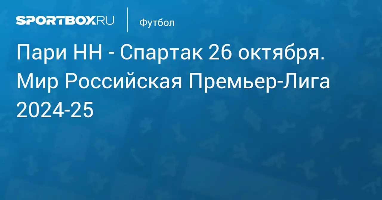  Спартак (0:2) 27 октября. Мир Российская Премьер-Лига 2024-25. Протокол матча