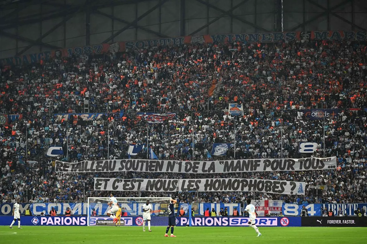 Marseille-PSG : chants homophobes et banderole contre Bruno Retailleau dans les tribunes