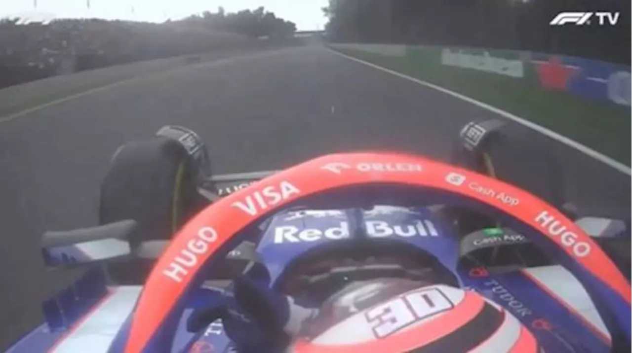 F1 driver Liam Lawson seen doing crude gesture when overtaking Sergio Perez at Mexico City Grand Prix...