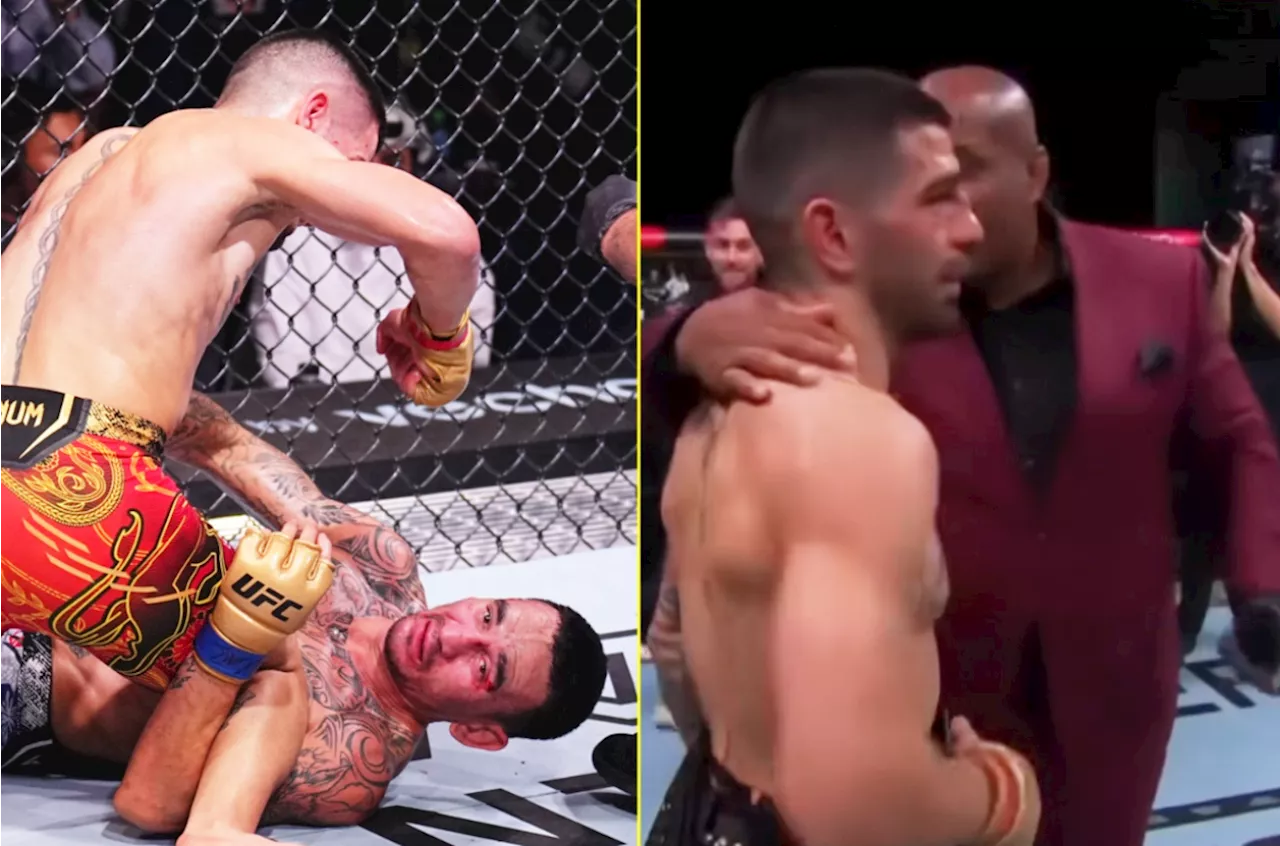 UFC legend makes Real Madrid dig at Ilia Topuria just seconds after UFC 308 KO win...