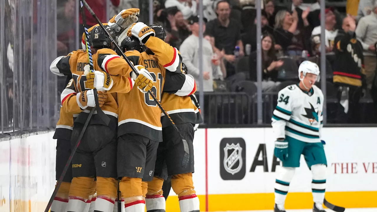 Howden scores twice as Golden Knights win, hand Sharks ninth straight loss