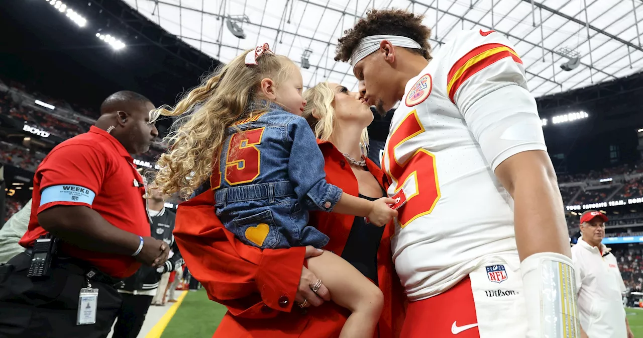 Pregnant Brittany Mahomes Is a Lady in Red at Chiefs Vegas Away Game