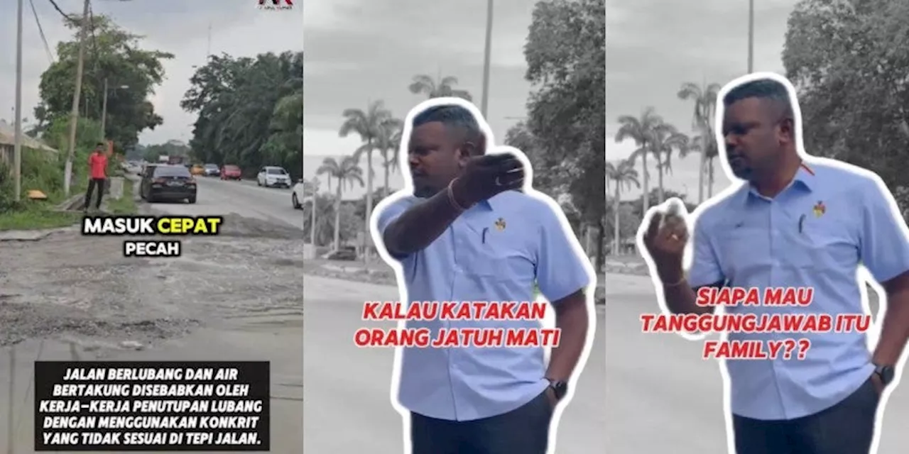 Nilai ADUN Covers Massive Pothole that Nearly Took the Life of a Motorcyclist