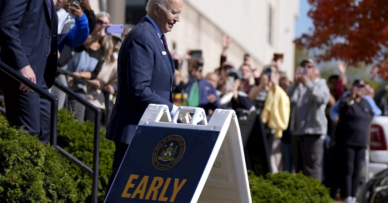 After waiting in line with other voters, President Biden casts 2024 election ballot early in Delaware