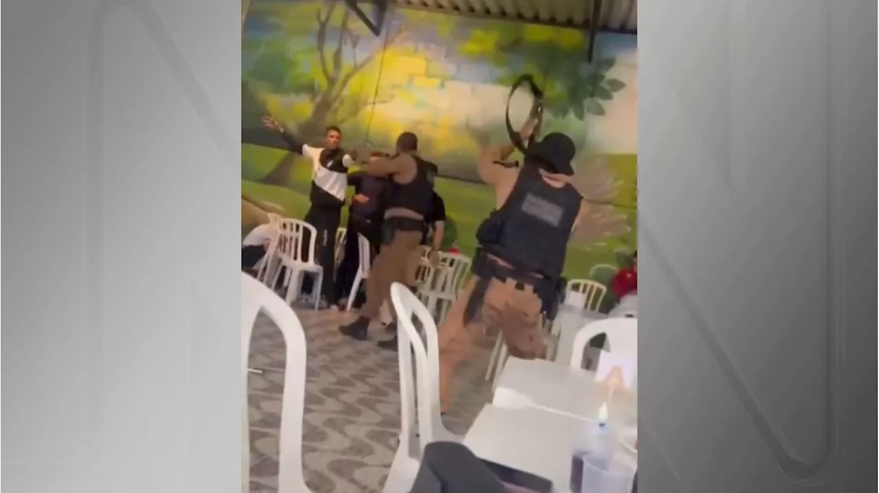 Vídeo: policial dá golpe “mata-leão” em homem que tentou fazer reféns em aniversário