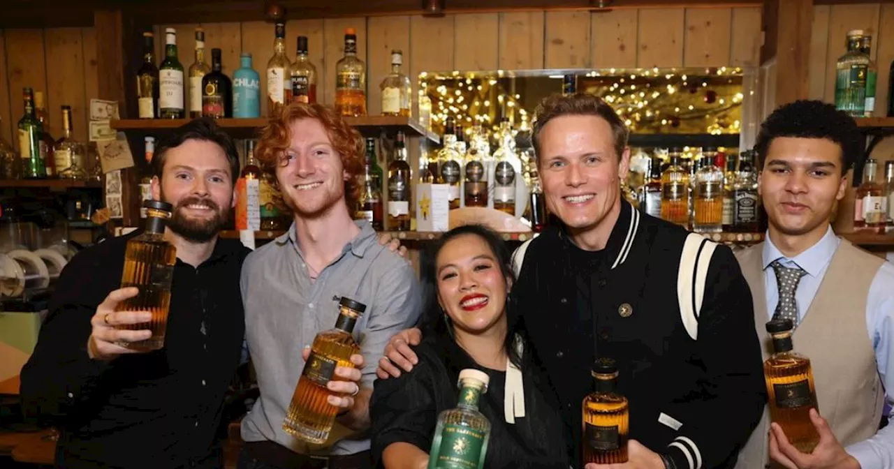 Outlander's Sam Heughan delights fans at Glasgow bar