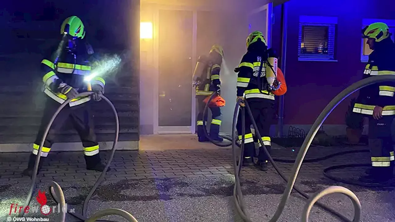 Stmk: Große Feuerwehr-Übung in ÖWG Wohnanlage in Heiligenkreuz am Waasen