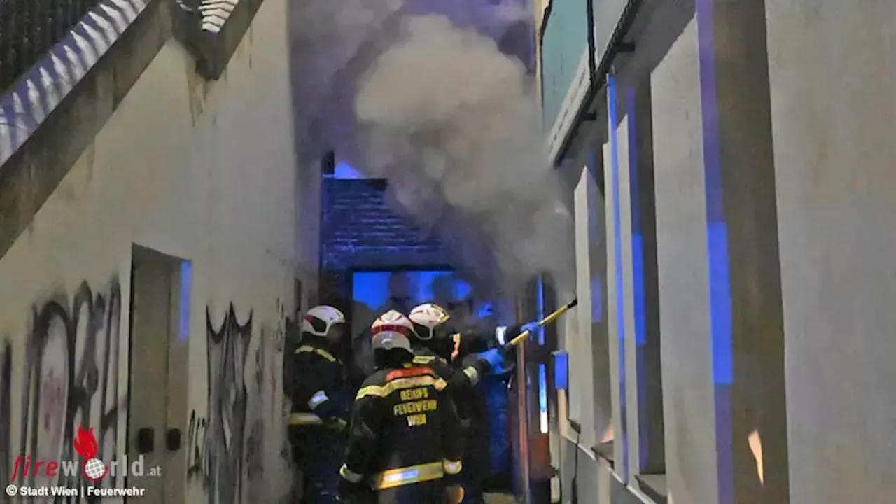 Wien: Alarmstufe 3 bei schwierigem Brand in mehrgeschossigem Altbau