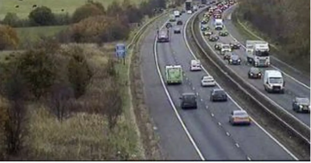 M74 Lanarkshire closed as man rushed to hospital after four car smash