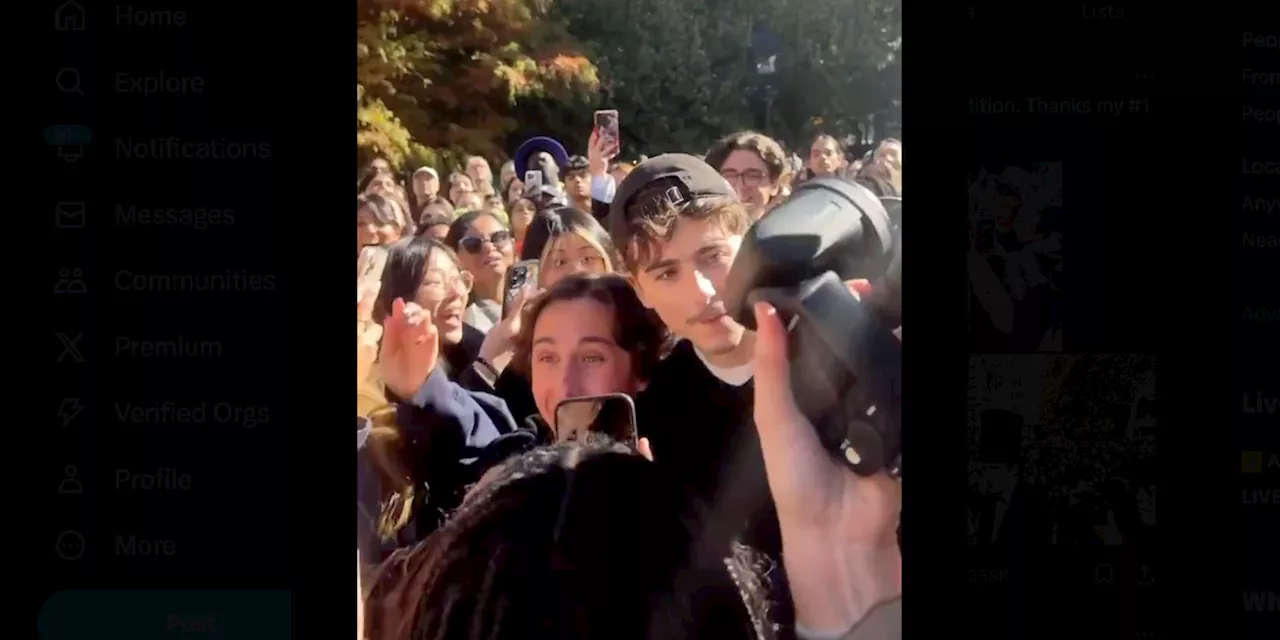 Timothée Chalamet è comparso a sorpresa a una gara di suoi sosia