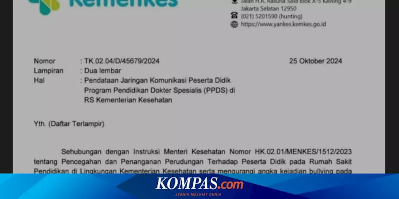 Cegah Perundungan, Grup WA dan Telegram PPDS Harus Didaftarkan ke Kemenkes