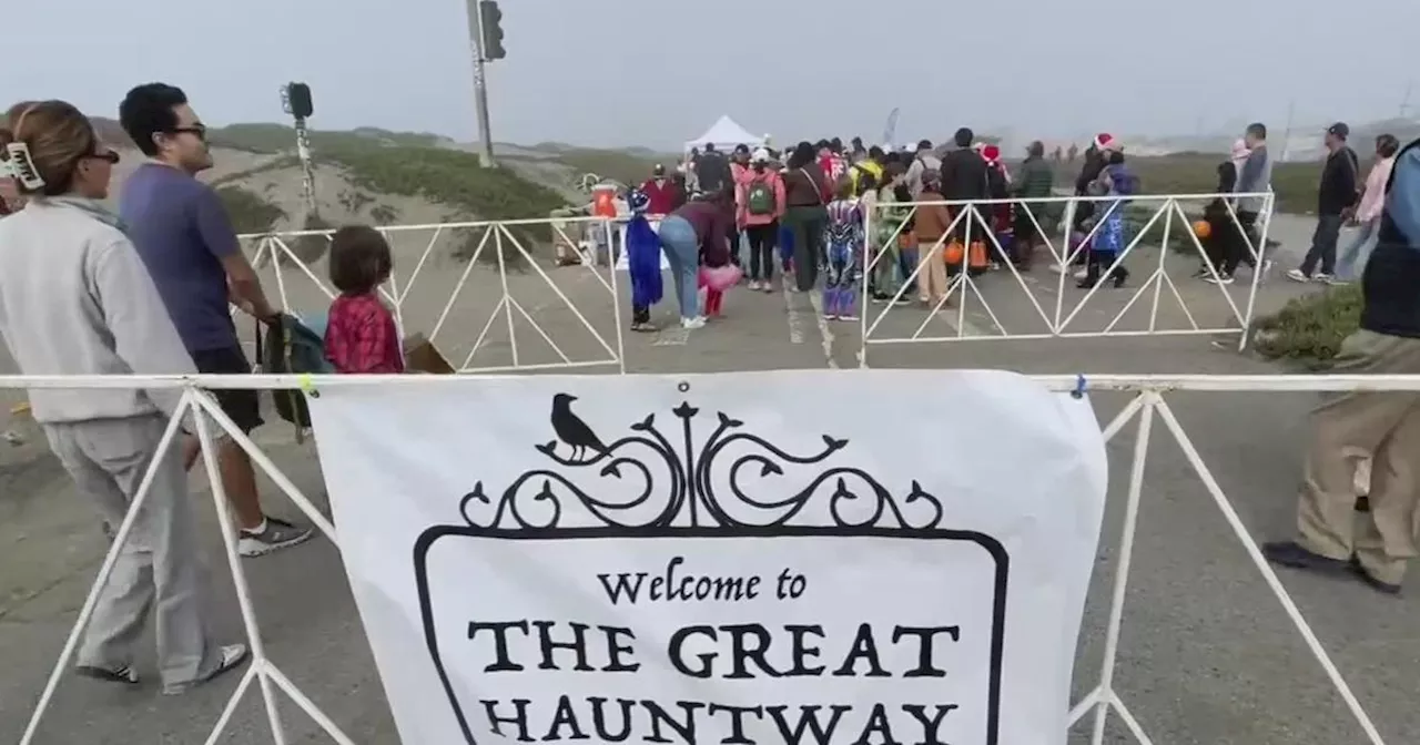 San Francisco's Great Highway transformed into Halloween party, highlighting Measure K debate