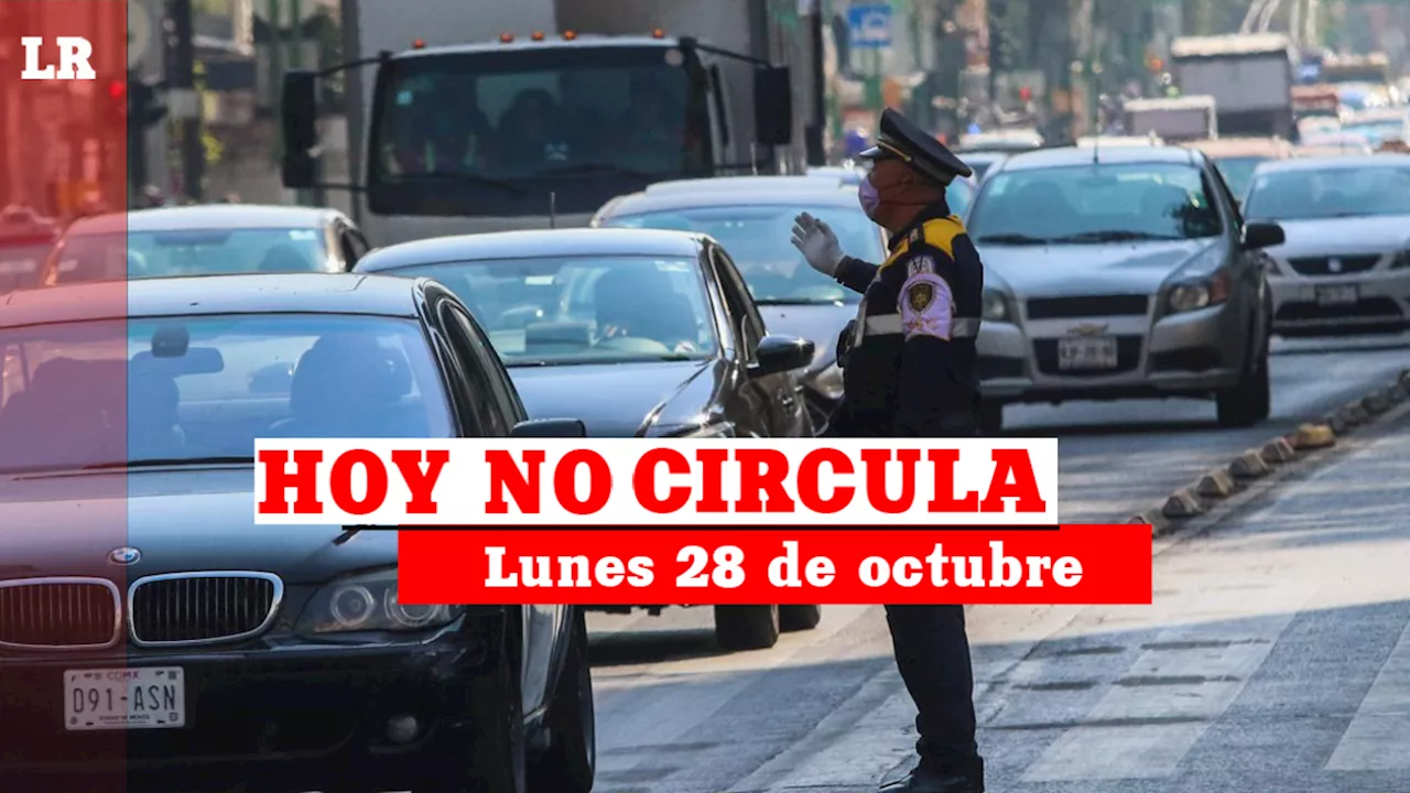 Hoy No Circula: ¿Qué autos descansan HOY lunes 28 de octubre del 2024 en la CDMX?