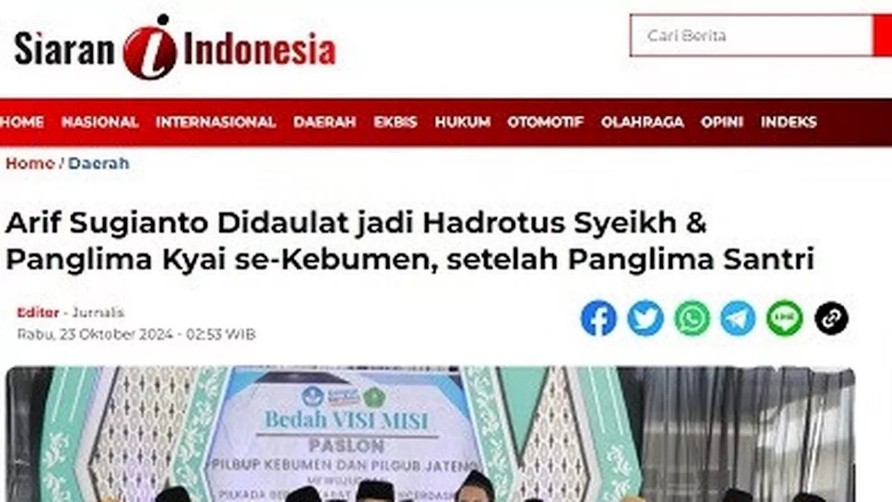 Dijunjung Dadi Hadrotus Syekh, Arif Sugiyanto Laporna Media Online maring Polisi