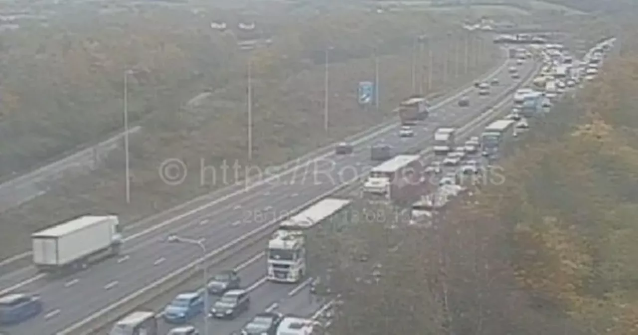 M1 Northbound closure live as emergency services respond to crash near East Midlans Airport