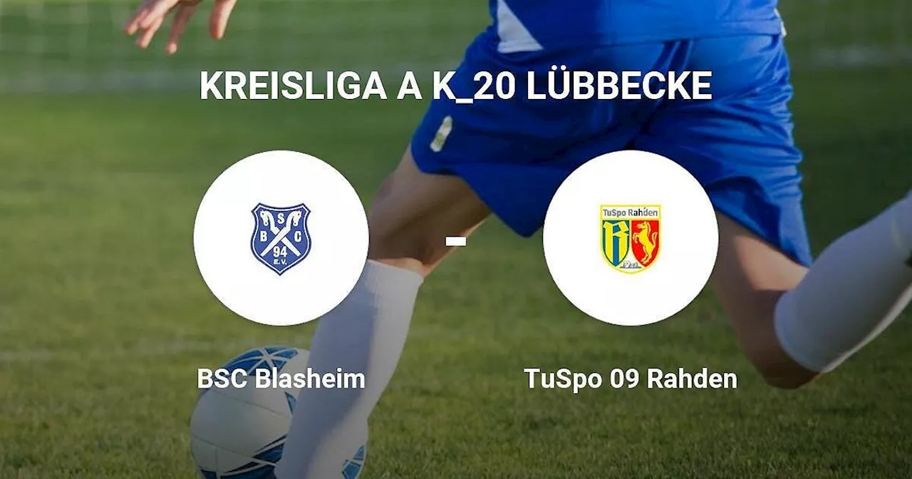 TuSpo 09 Rahden unterliegt gegen BSC Blasheim