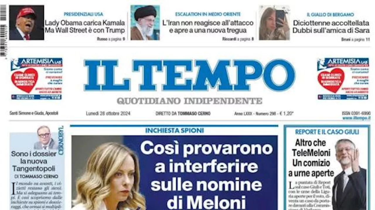 Il Tempo in prima pagina: 'Roma affondata dalla Fiorentina: ore contate per Juric'