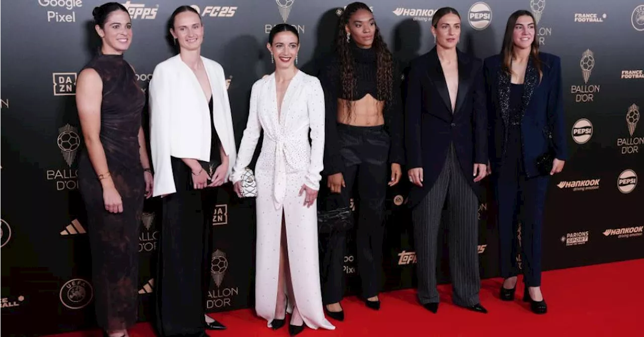 Calça comprida e cores neutras marcam os looks femininos no Bola de Ouro 2024