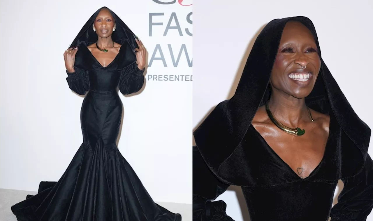 Cynthia Erivo Goes for Wickedly Gothic Drama in Hooded Zac Posen Gap Dress for CFDA Fashion Awards 2024 Red Carpet