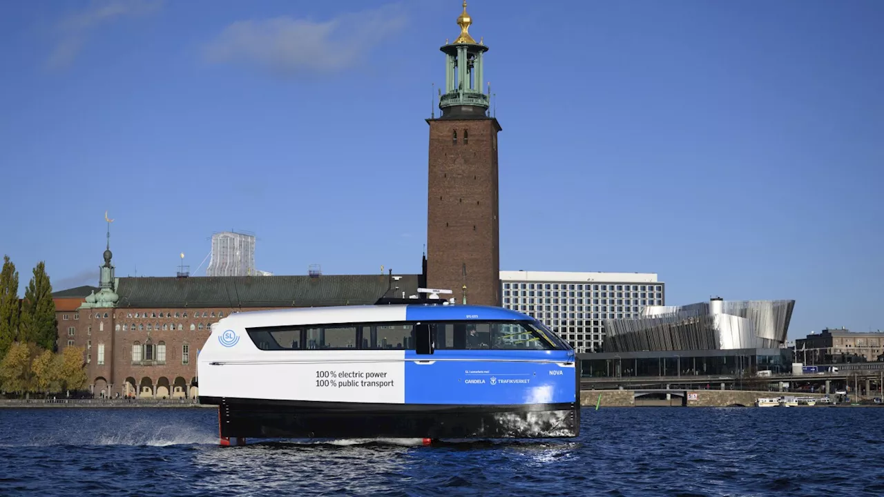 A new electric hydrofoil ferry in Stockholm offers cleaner journeys between its 14 islands