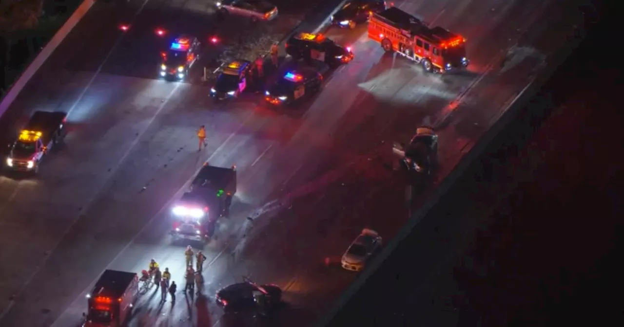 1 dead after violent crash on southbound 405 Freeway in Carson