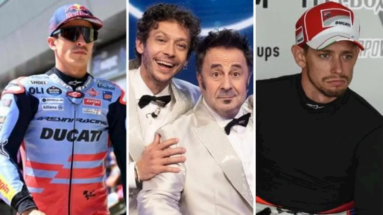 Valentino Rossi e la battuta «hot» su Marquez e Stoner al GialappaShow: la sua reazione