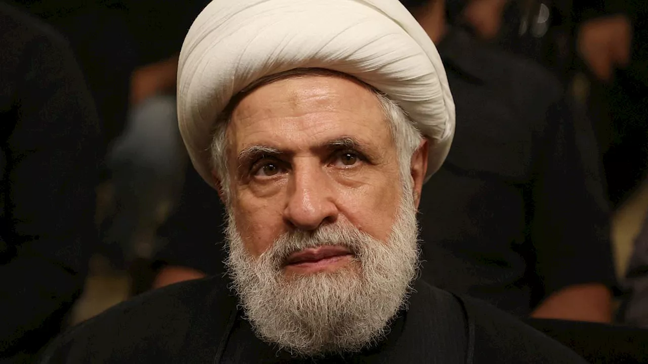 Ranting Hezbollah cleric Naim Qassem who warned Israel of 'long battle' in chilling TV speech is...