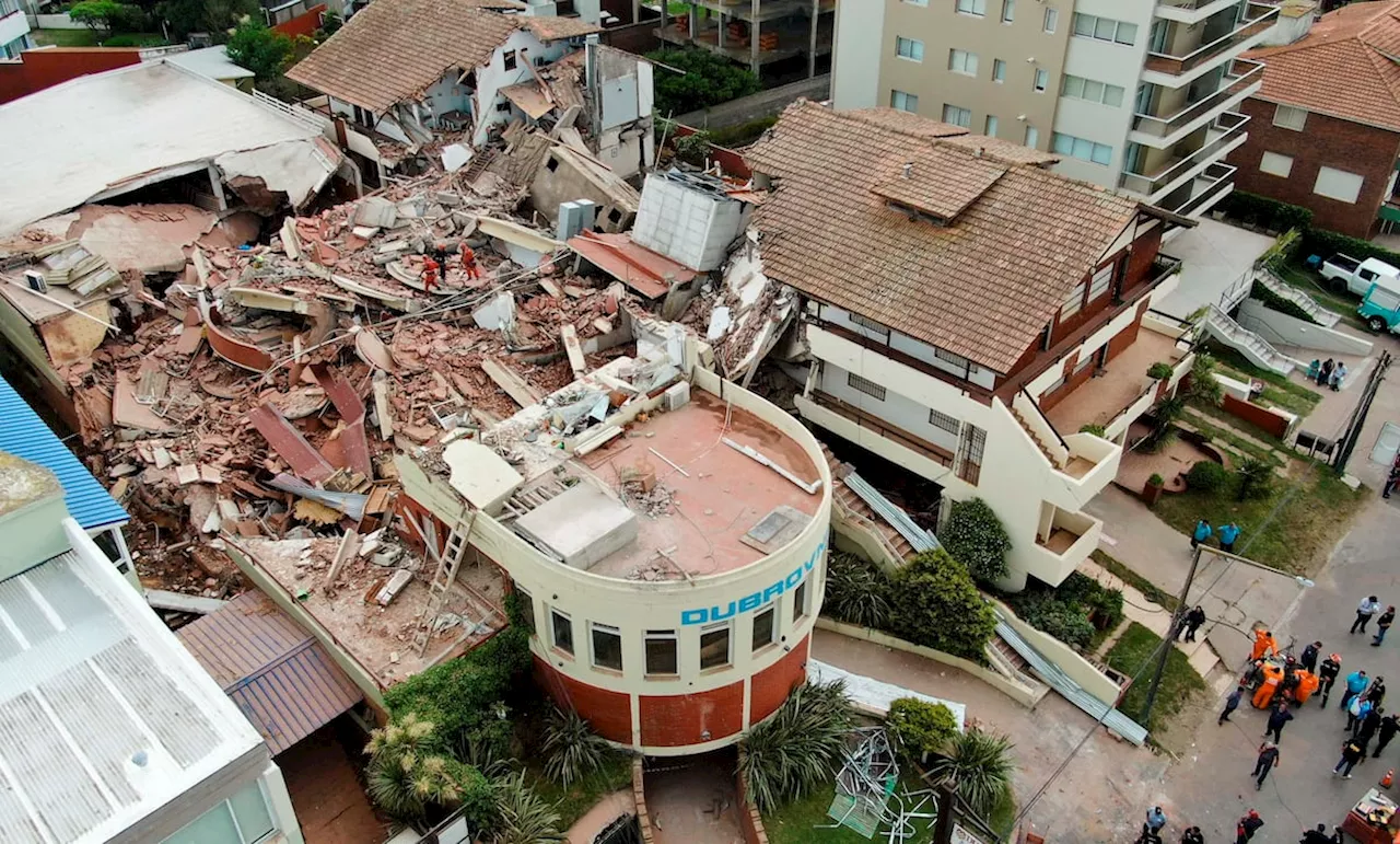 El derrumbe del Hotel Dubrovnik en Villa Gesell deja al menos siete desaparecidos