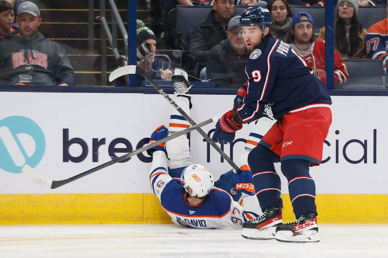 Blue Jackets squash Oilers 6-1, McDavid leaves game with injury