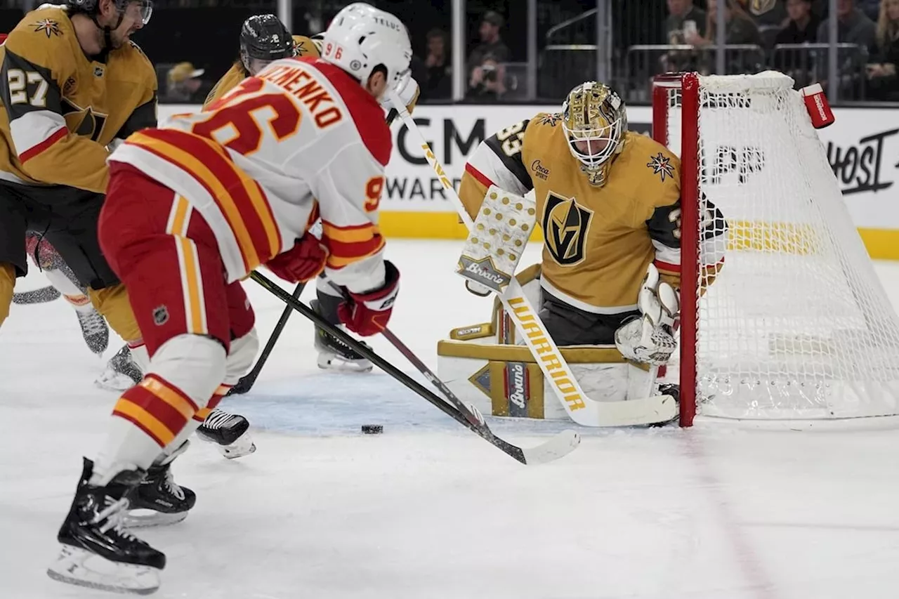 Keegan Kolesar scores twice as the Golden Knights beat the Flames 5-0